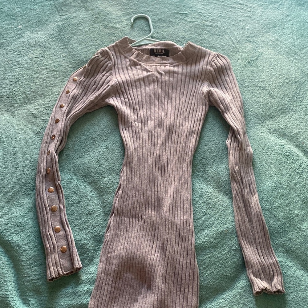 Grey sweater dress